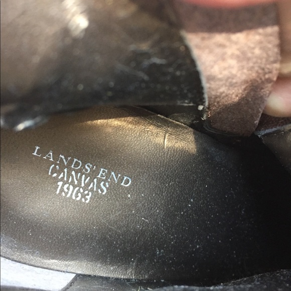 Lands End Canvas leather upper brown booties,HP25x4 - Picture 6 of 6